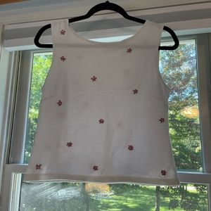 White embroidered tank top